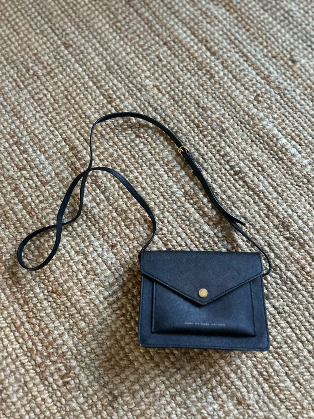 Marc by Marc Jacobs Black Saffiano Leather Crossbody Envelope Bag